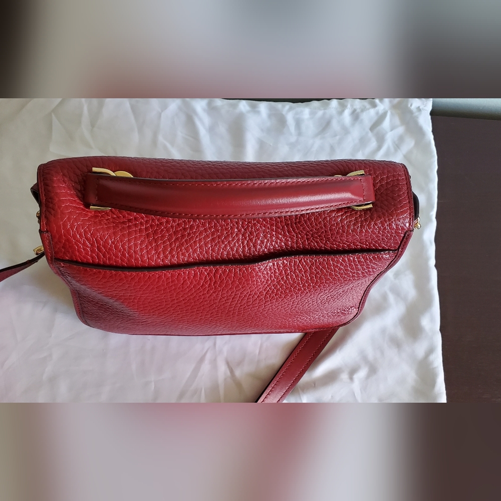 Michael Kors Cooper Large Leather Satchel Messenger Bag in Cherry Red - Picture 9 of 16